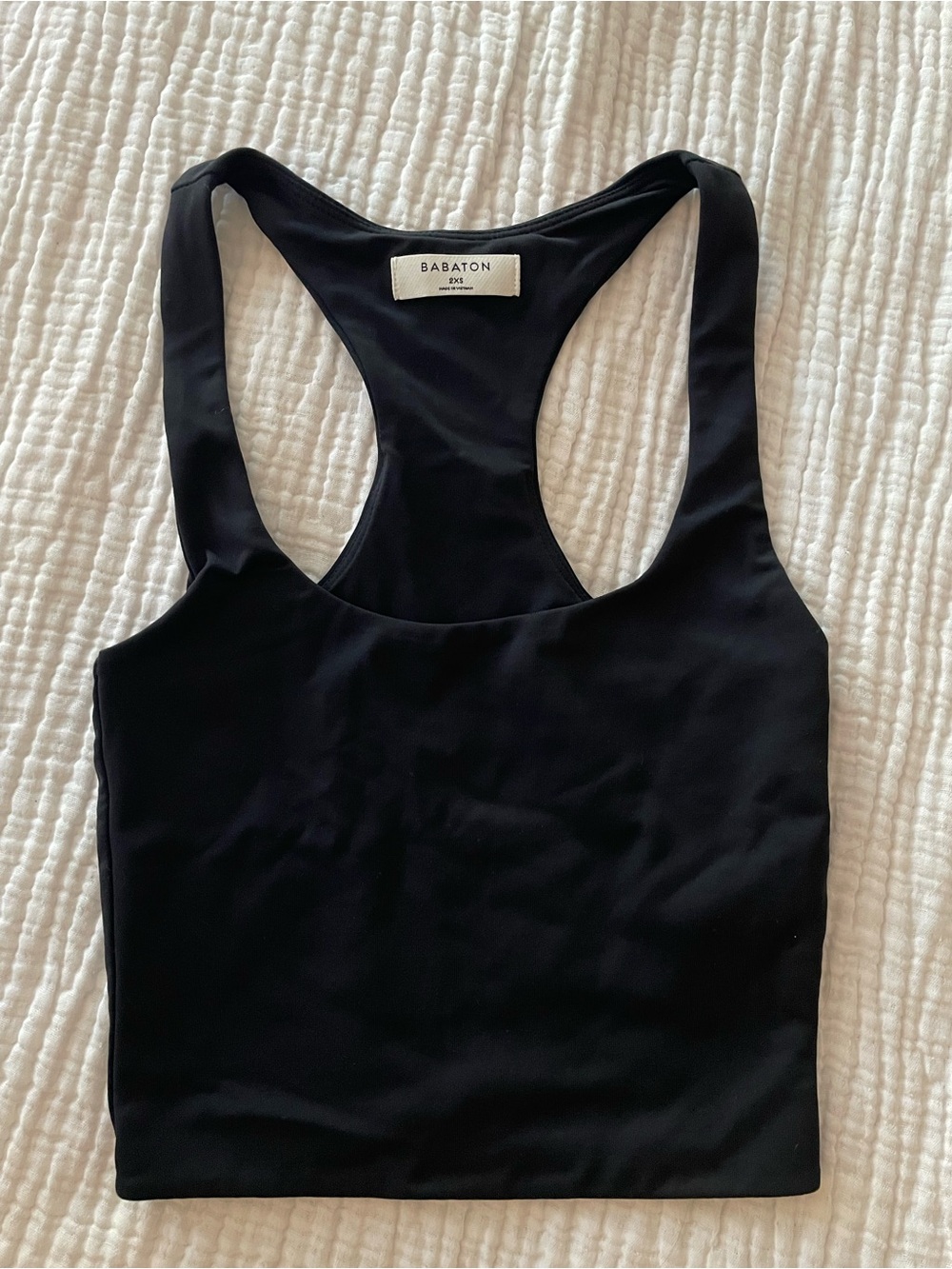Babaton Black Racerback Crop Top